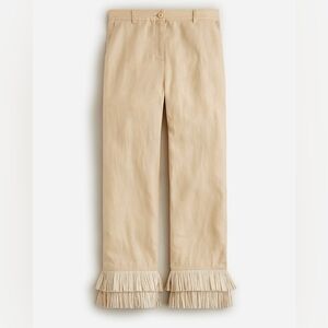 Ingrid fringe trim pant in linen